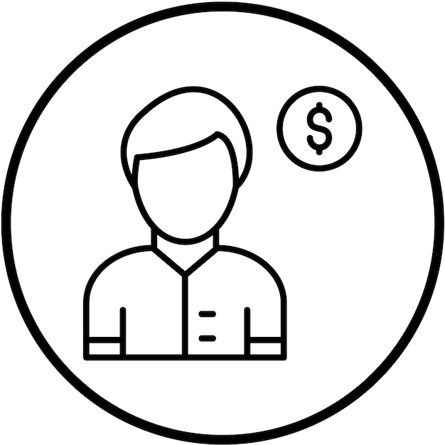 Estilo del icono masculino del cliente de diseño vectorial