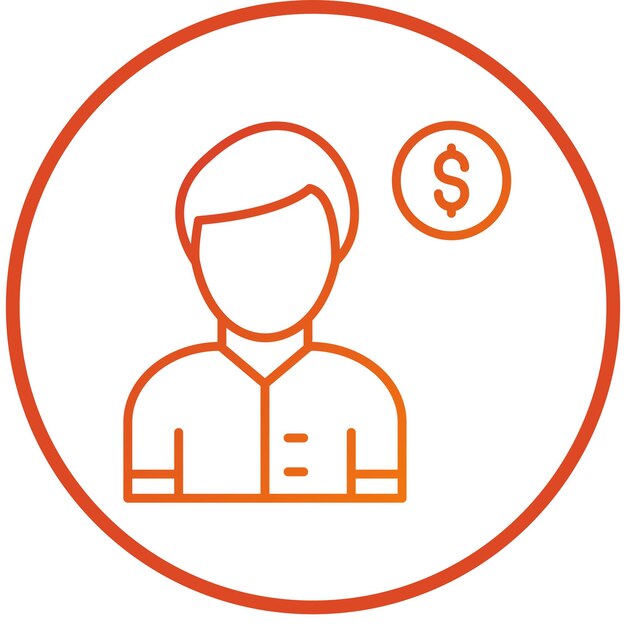 Estilo del icono masculino del cliente de diseño vectorial
