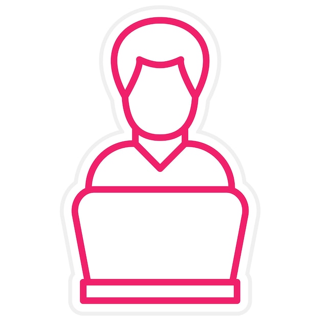 Estilo de icono masculino del empleado de diseño vectorial