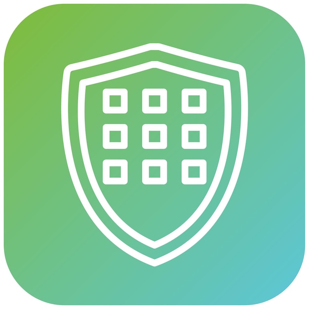 Estilo del icono de la matriz de diseño vectorial del escudo