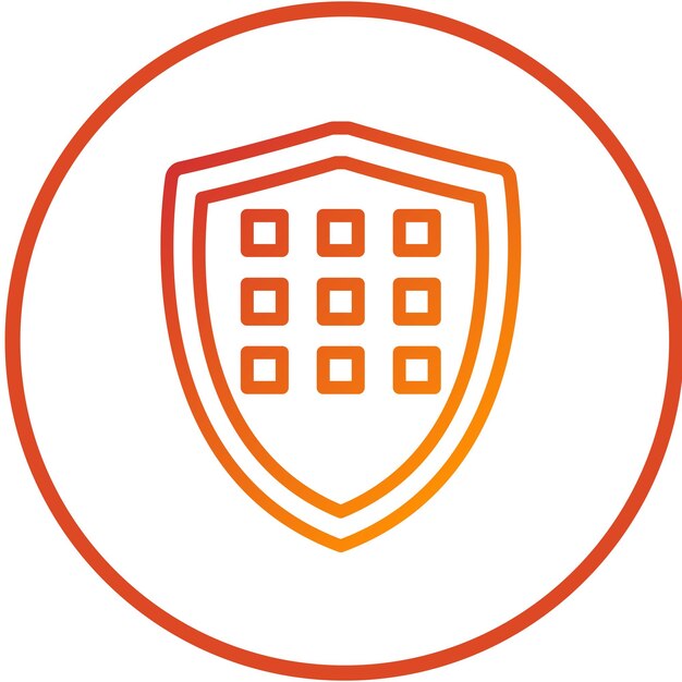 Estilo del icono de la matriz de diseño vectorial del escudo
