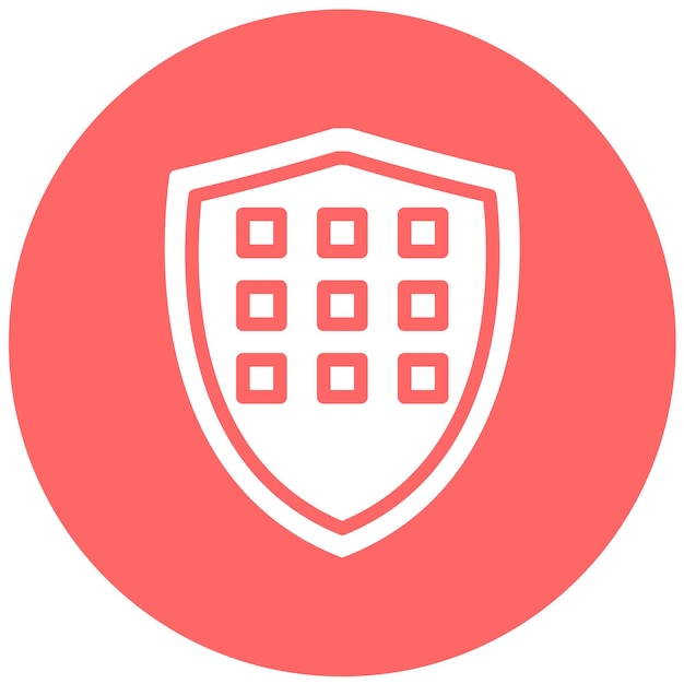 Estilo del icono de la matriz de diseño vectorial del escudo