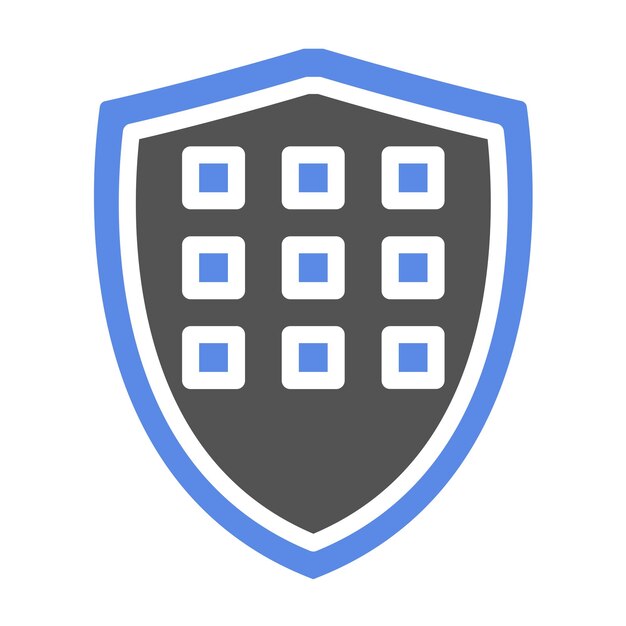 Estilo del icono de la matriz de diseño vectorial del escudo