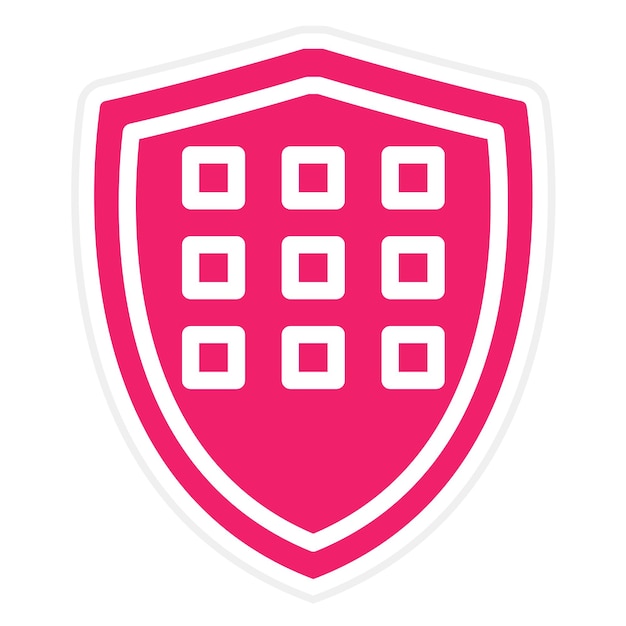 Estilo del icono de la matriz de diseño vectorial del escudo