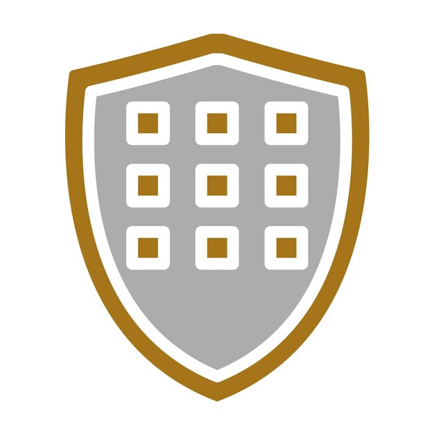 Estilo del icono de la matriz de diseño vectorial del escudo