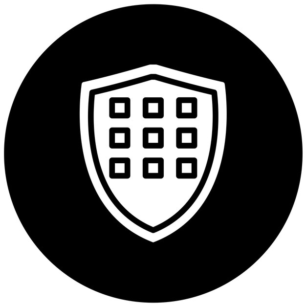 Estilo del icono de la matriz de diseño vectorial del escudo