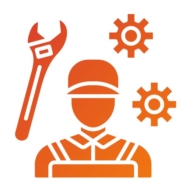 Estilo de icono mecánico de diseño vectorial