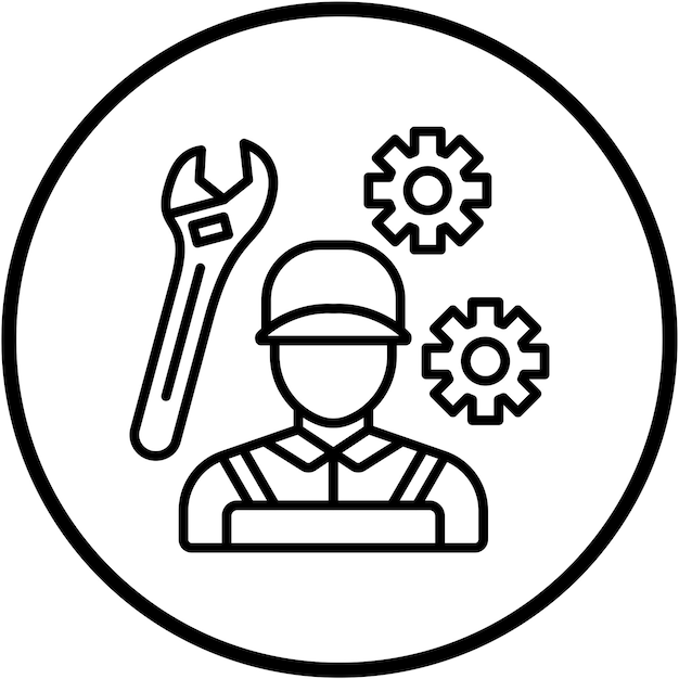 Estilo de icono mecánico de diseño vectorial