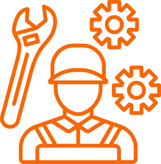 Estilo de icono mecánico de diseño vectorial