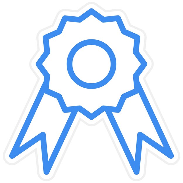 Estilo del icono de la medalla de diseño vectorial