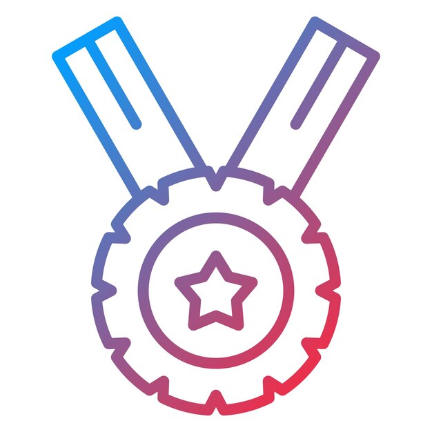 Estilo del icono de la medalla de diseño vectorial