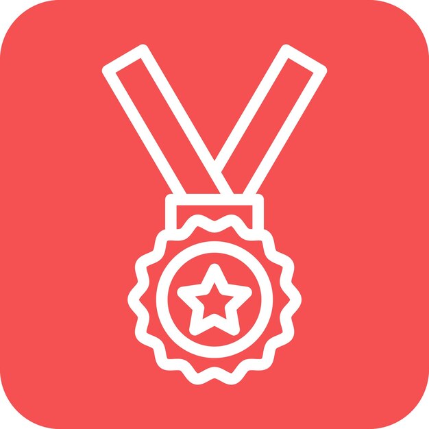 Estilo del icono de la medalla de diseño vectorial