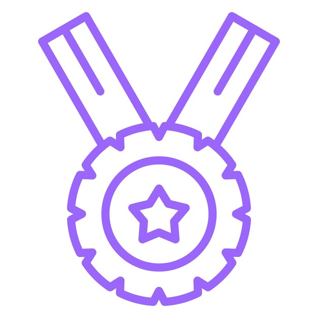 Estilo del icono de la medalla de diseño vectorial