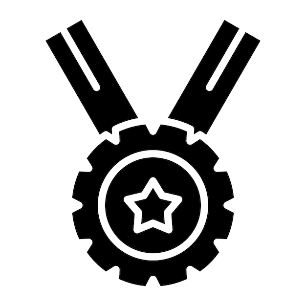 Estilo del icono de la medalla de diseño vectorial