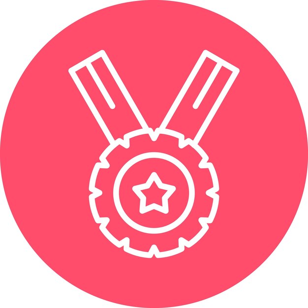 Estilo del icono de la medalla de diseño vectorial