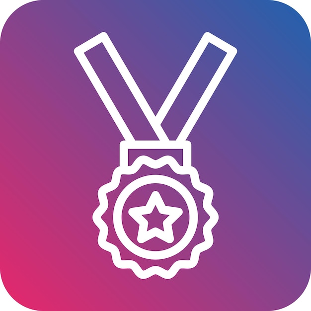 Estilo del icono de la medalla de diseño vectorial