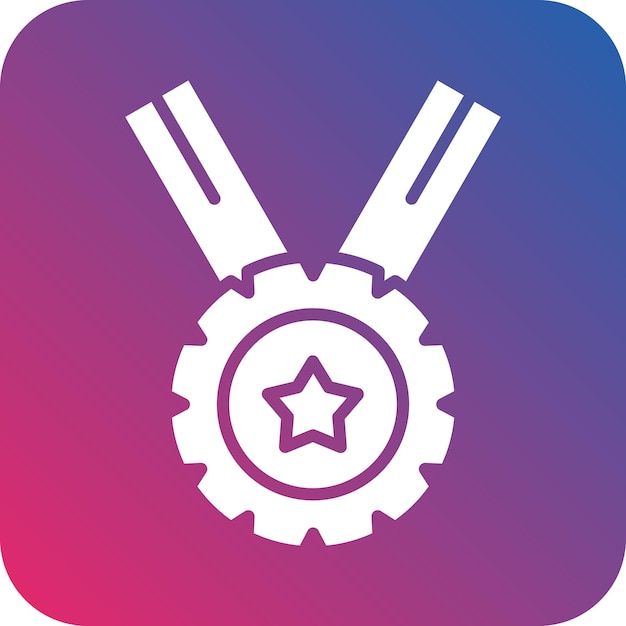 Estilo del icono de la medalla de diseño vectorial