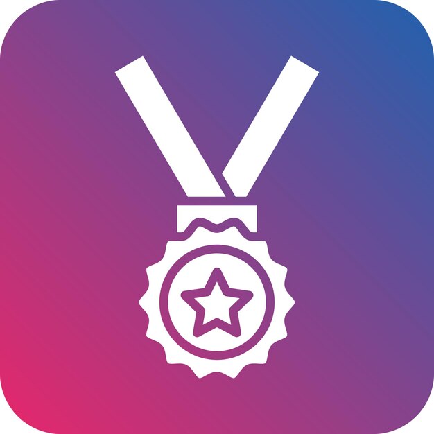 Estilo del icono de la medalla de diseño vectorial