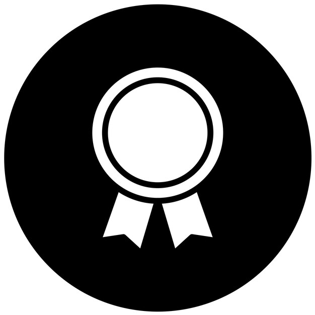 Estilo del icono de la medalla de diseño vectorial