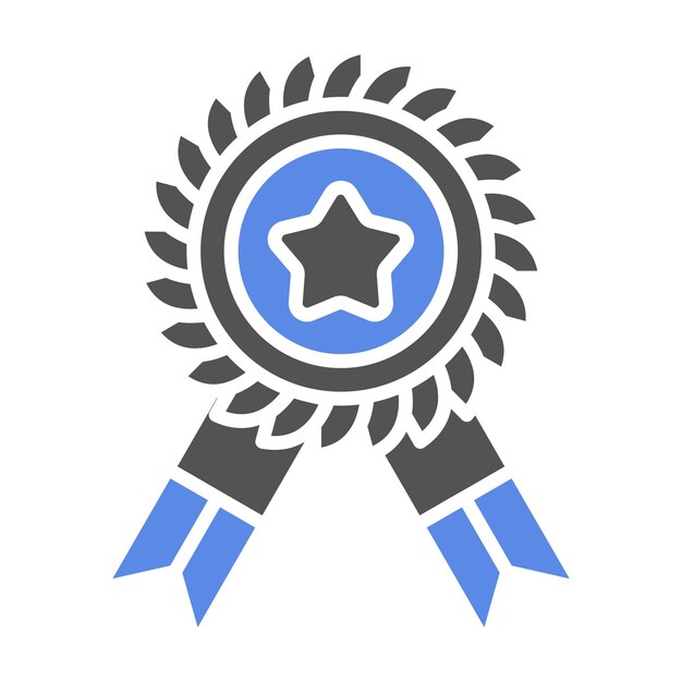 Estilo del icono de la medalla de diseño vectorial