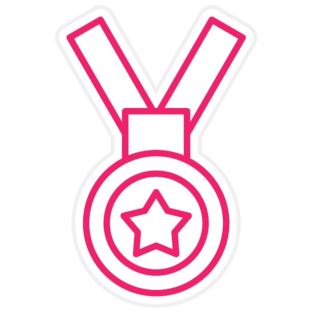 Estilo del icono de la medalla de diseño vectorial