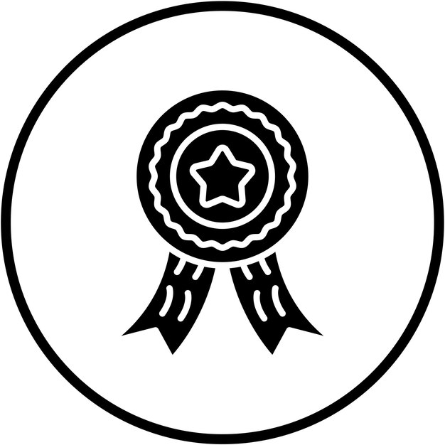 Estilo del icono de la medalla de diseño vectorial