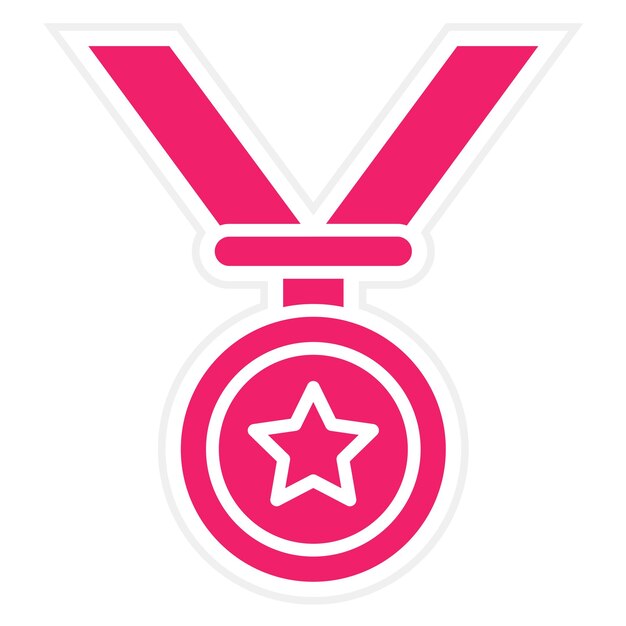 Estilo del icono de la medalla de diseño vectorial