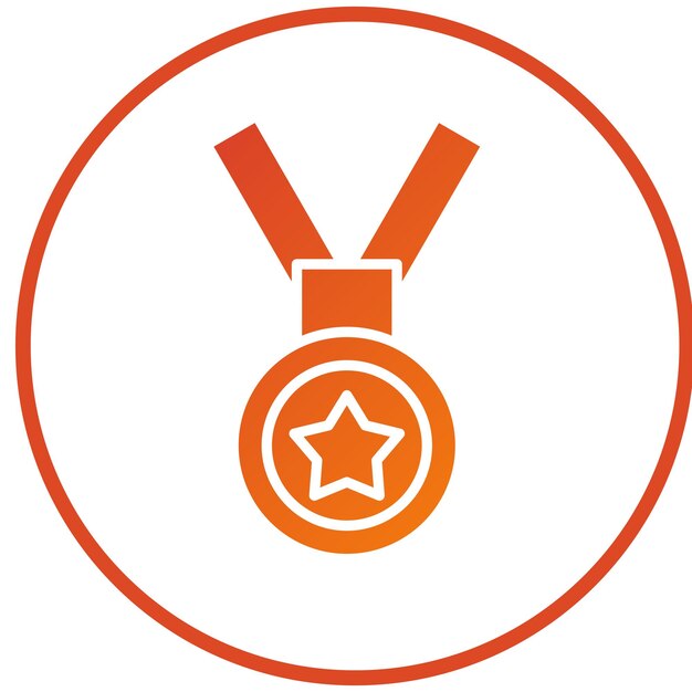 Estilo del icono de la medalla de diseño vectorial