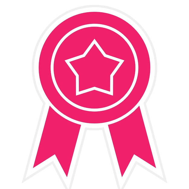 Estilo del icono de la medalla de diseño vectorial