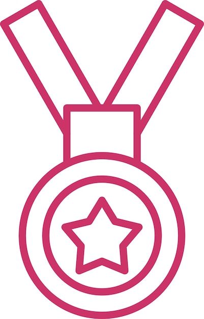 Estilo del icono de la medalla de diseño vectorial