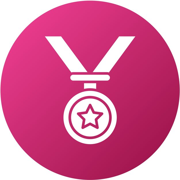 Estilo del icono de la medalla de diseño vectorial
