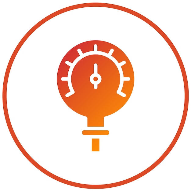 Estilo del icono del medidor de presión de fluido de diseño vectorial
