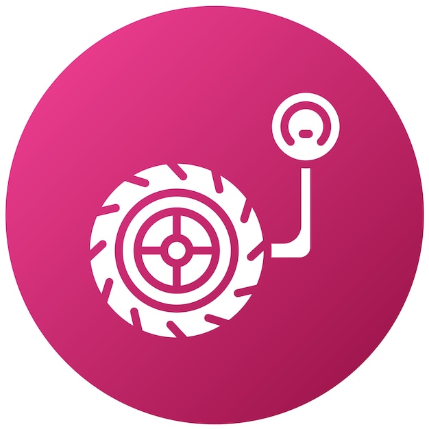 Estilo del icono del medidor de presión de los neumáticos de diseño vectorial