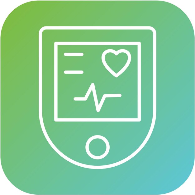 Estilo del icono del medidor de pulso de diseño vectorial