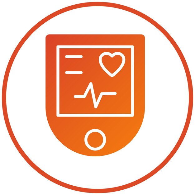 Estilo del icono del medidor de pulso de diseño vectorial