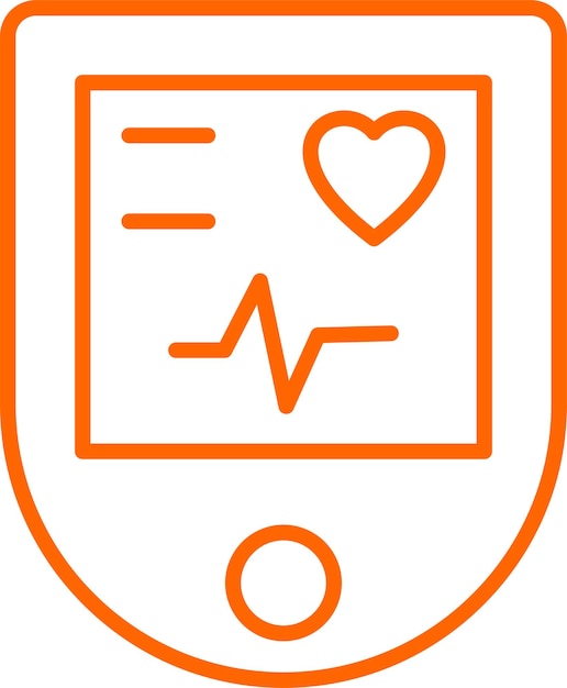 Estilo del icono del medidor de pulso de diseño vectorial