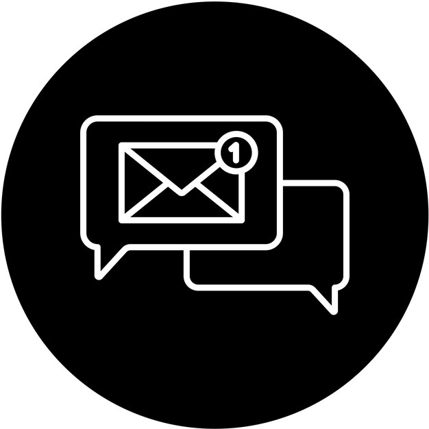 Estilo del icono del mensaje de diseño vectorial