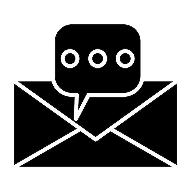 Estilo del icono del mensaje de diseño vectorial