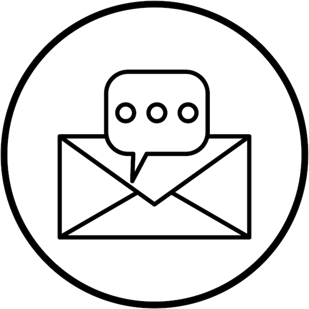Estilo del icono del mensaje de diseño vectorial