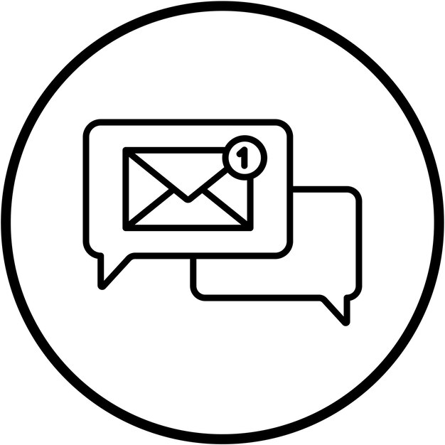 Estilo del icono del mensaje de diseño vectorial