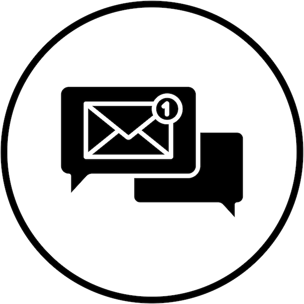 Estilo del icono del mensaje de diseño vectorial
