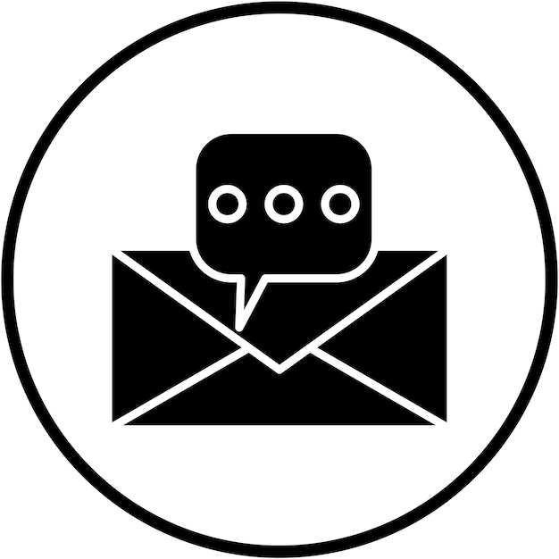 Estilo del icono del mensaje de diseño vectorial