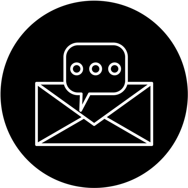 Estilo del icono del mensaje de diseño vectorial