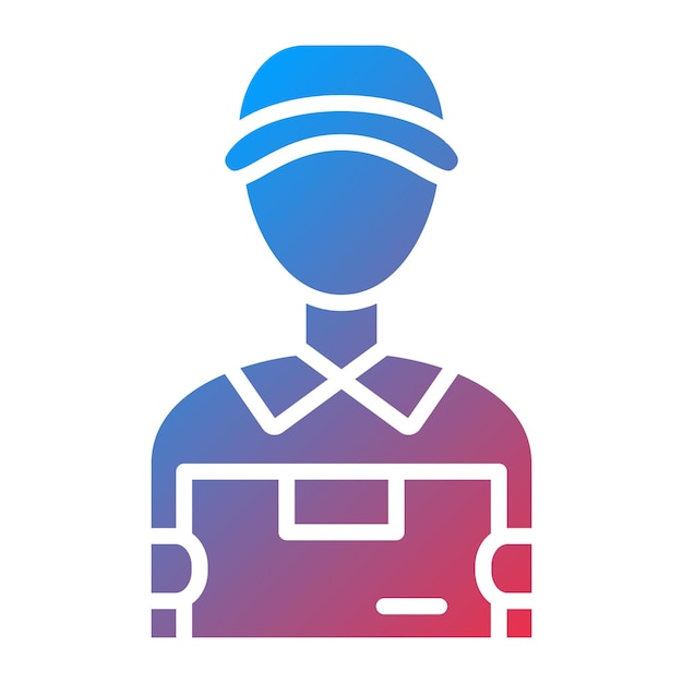 Estilo del icono del mensajero de diseño vectorial