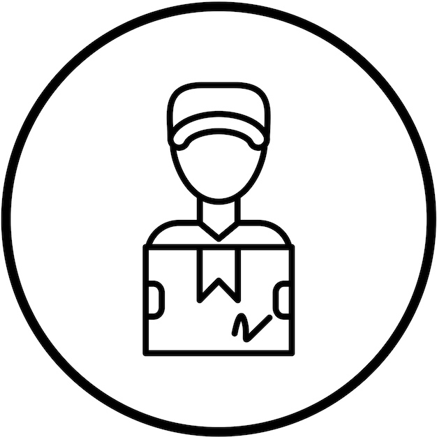 Estilo del icono del mensajero de diseño vectorial