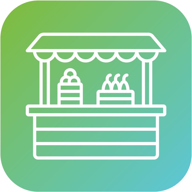 Estilo del icono del mercado de agricultores de diseño vectorial