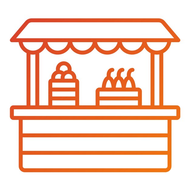 Estilo del icono del mercado de agricultores de diseño vectorial