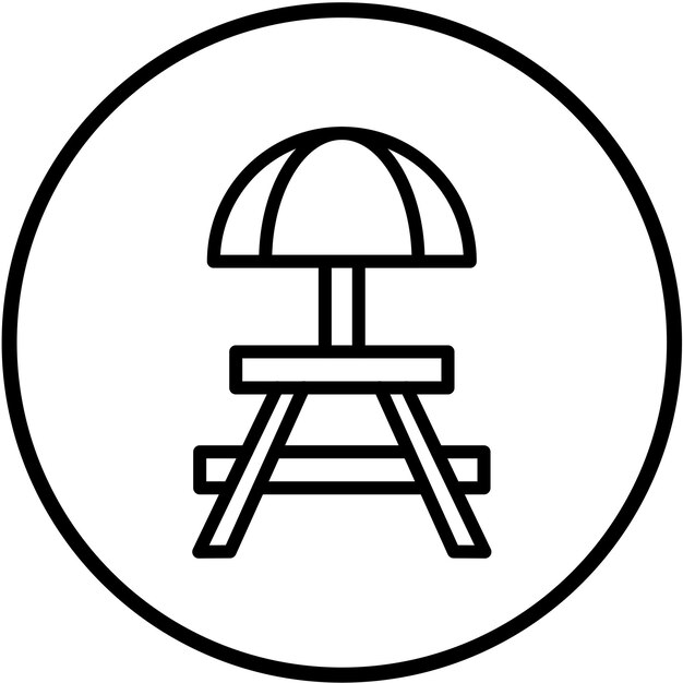 Estilo del icono de la mesa de acampada de diseño vectorial