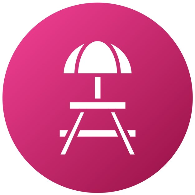 Estilo del icono de la mesa de acampada de diseño vectorial
