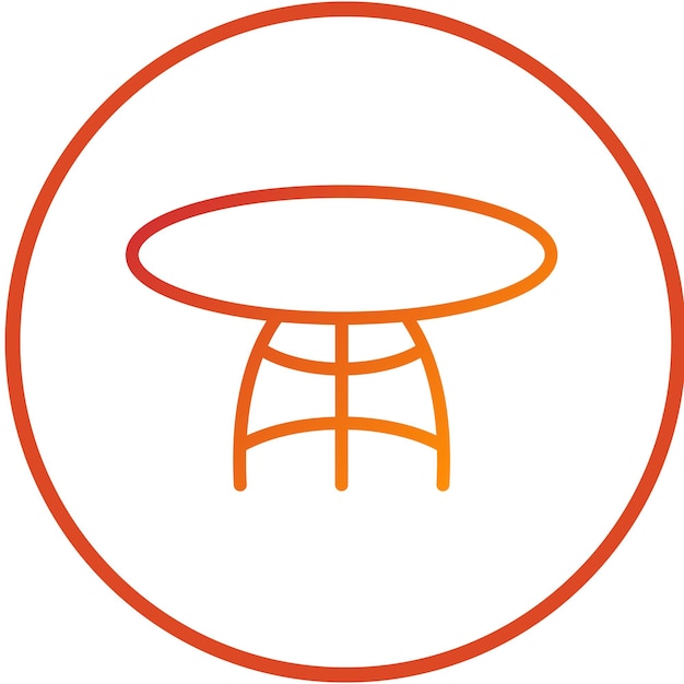 Estilo del icono de la mesa de café de vidrio de diseño vectorial